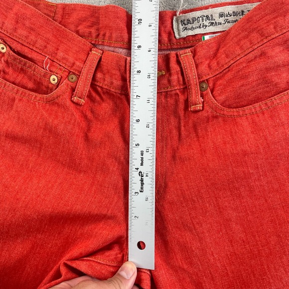 Kapital Japanese Denim Jeans Men 1 (29x35) Orange 3D Made in Japan Okayama - Picture 11 of 14